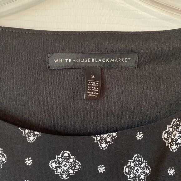 White House Black Market Dress Long Sleeve Mesh Sleeve Above Knee Lined - Picture 2 of 15